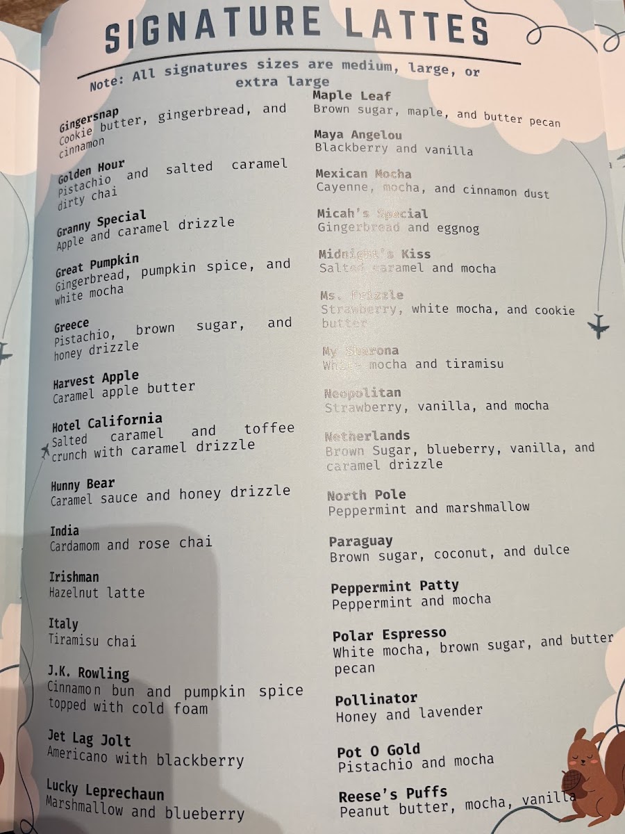 Menu Flying Squirrel Coffee Company-10