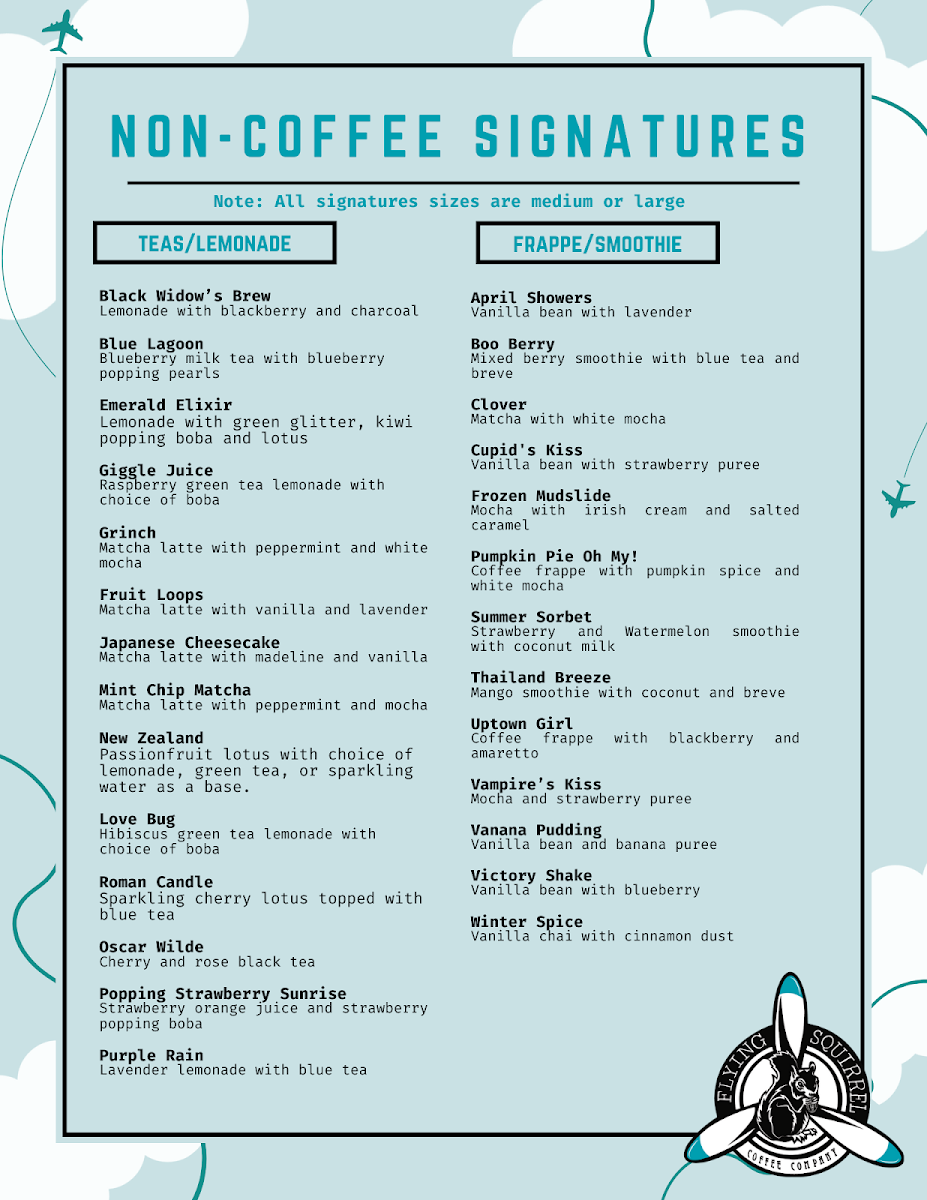 Menu Flying Squirrel Coffee Company-2