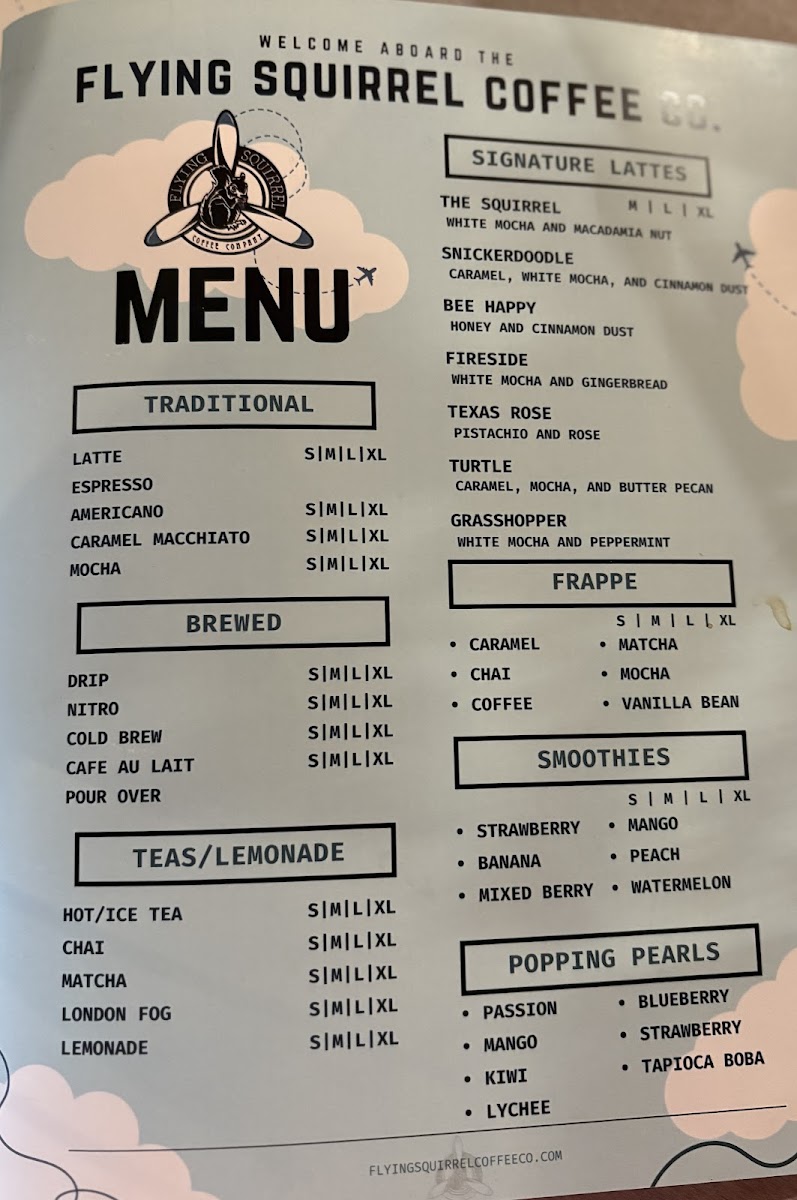 Menu Flying Squirrel Coffee Company-9